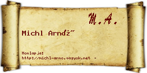 Michl Arnó névjegykártya